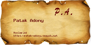 Patak Adony névjegykártya